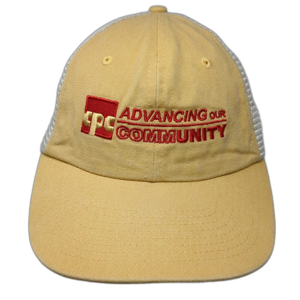 Sportsman Trucker Hat Yellow White One Size Mesh Back Snapback Community Logo